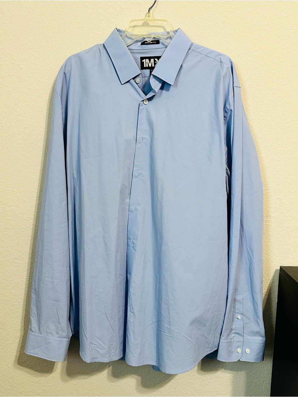 Express 1MX Modern Fit Men’s XXL Light Blue Dress Shirt 18-18.5